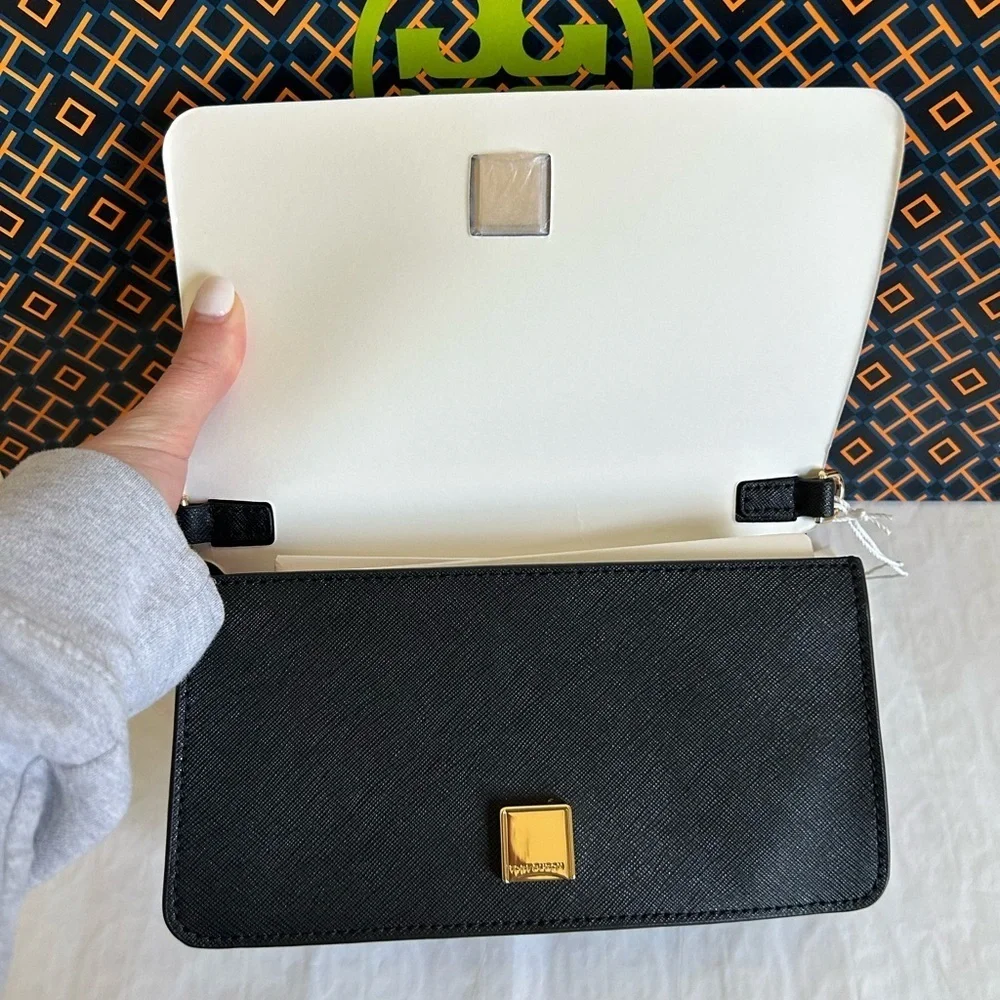 Tory Burch Emerson Mini Crossbody Bag Black Gold
